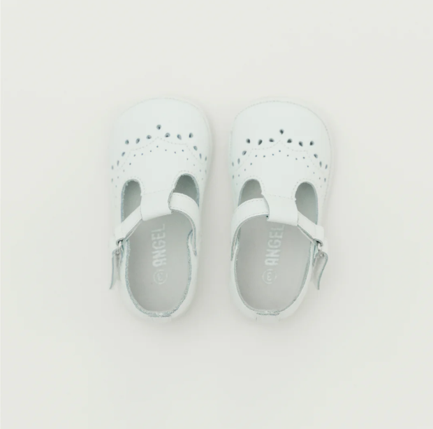 Birdie Leather T-Strap Mary Jane (Baby) - White